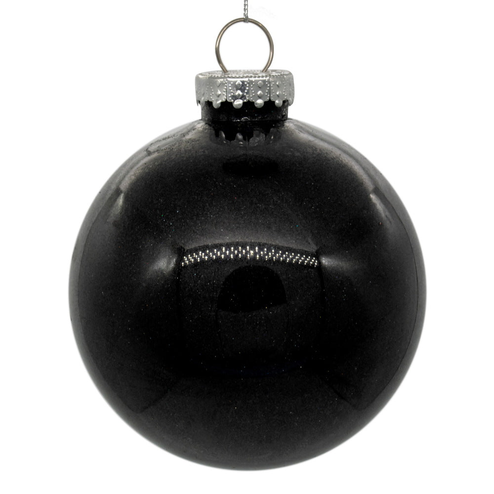 4" Black Glitter Clear Ball