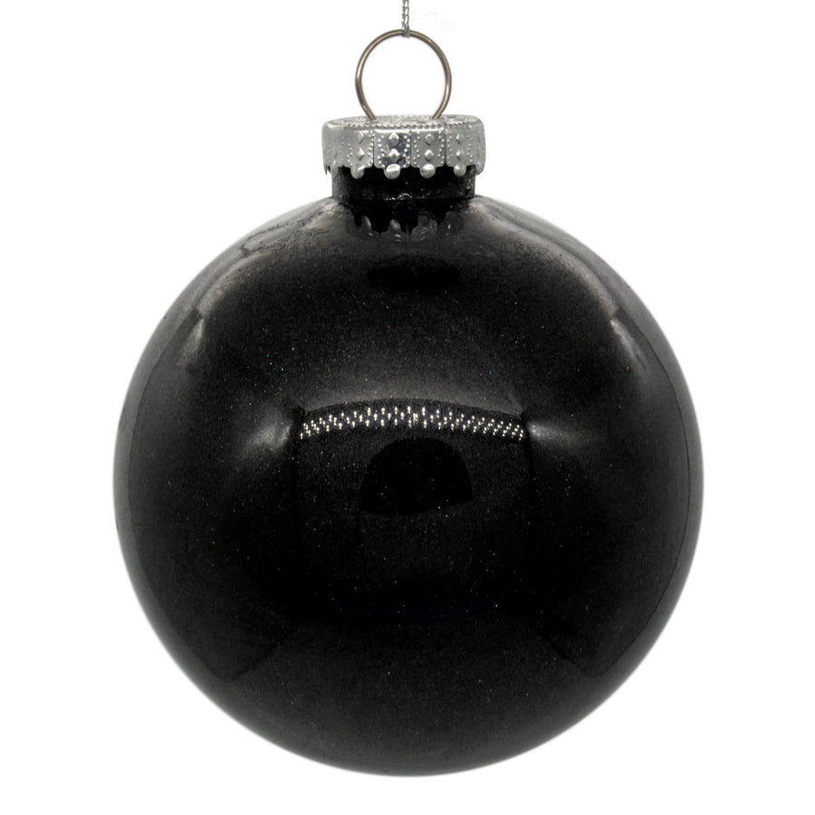 4" Black Glitter Clear Ball