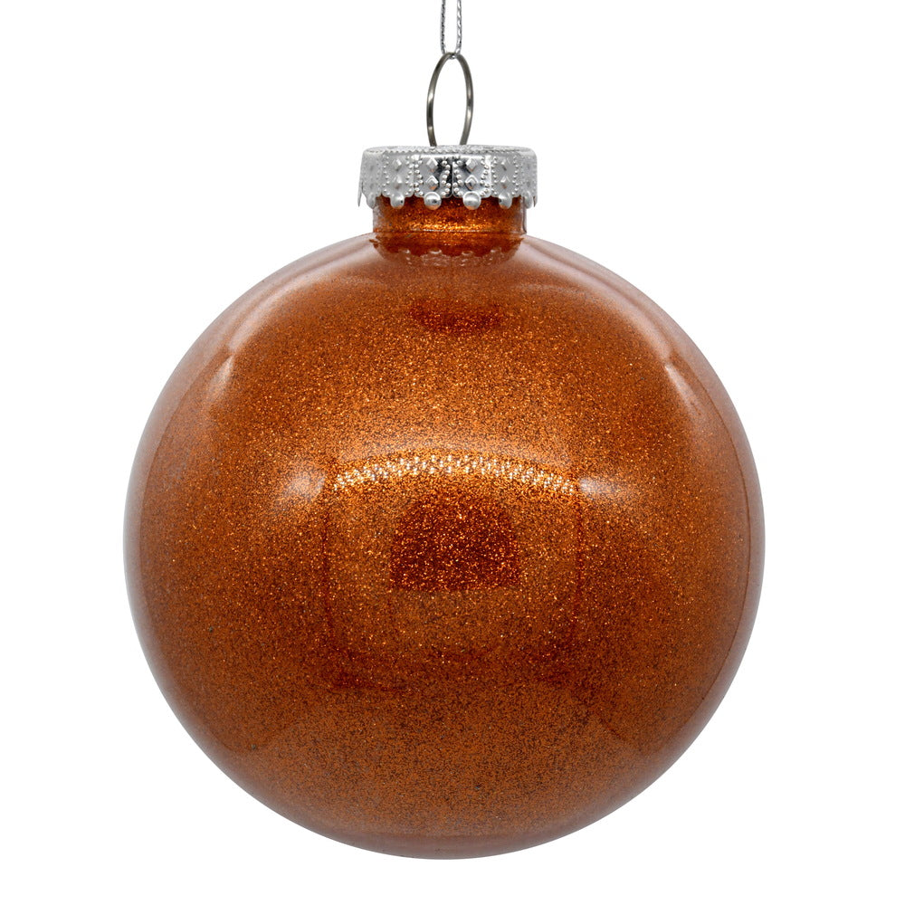 4.75" Orange Glitter Clear Ball