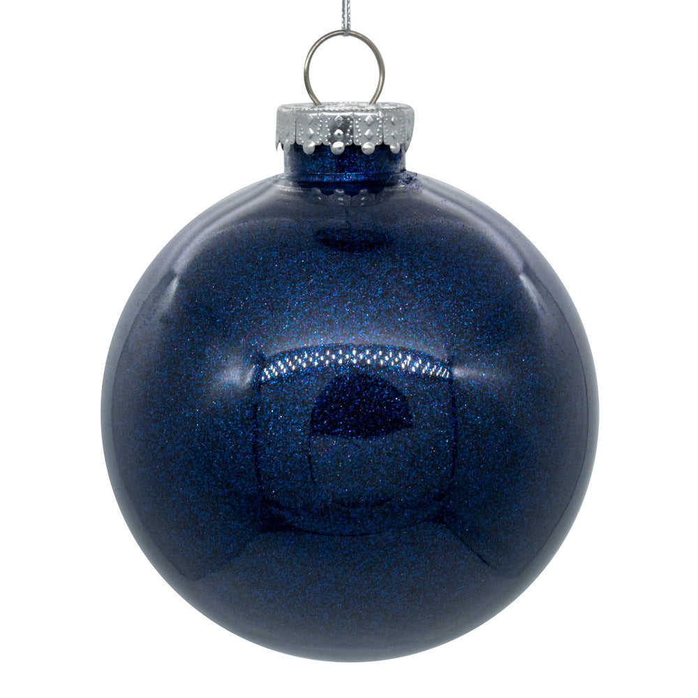 4" Midnight Blue Glitter Clear Ball