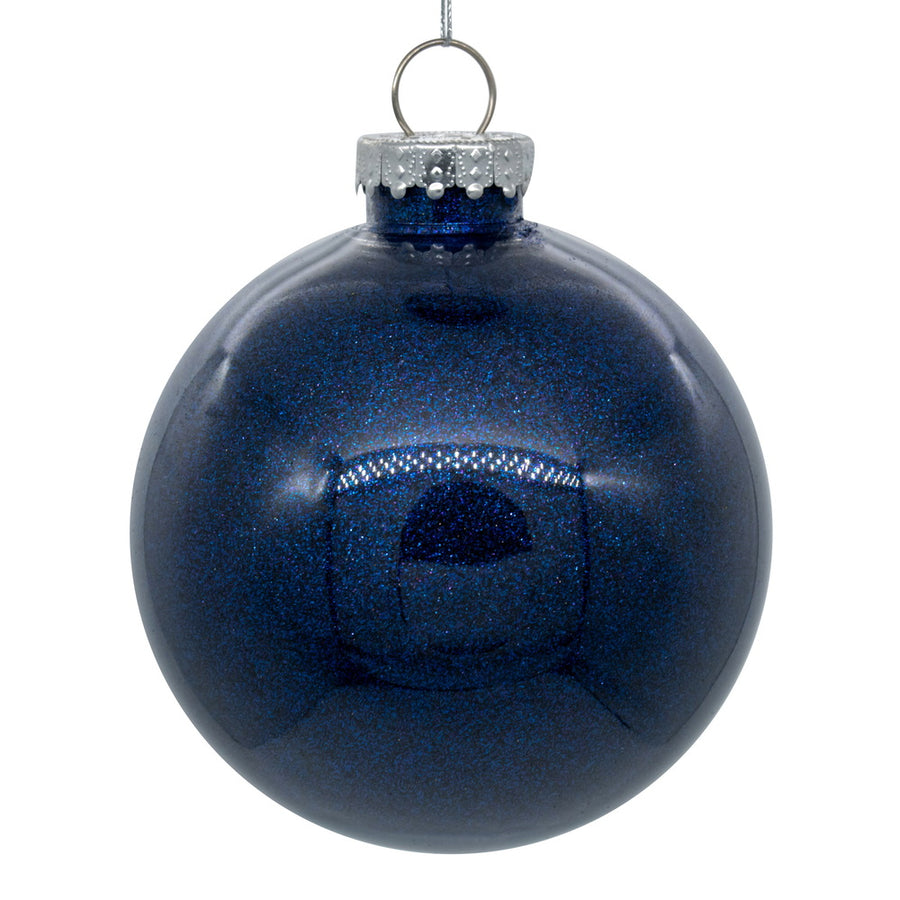 4.75" Midnt Blue Glitter Clear Ball