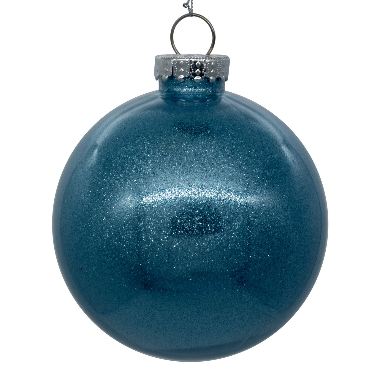 4.75" Baby Blue Glitter Clear Ball