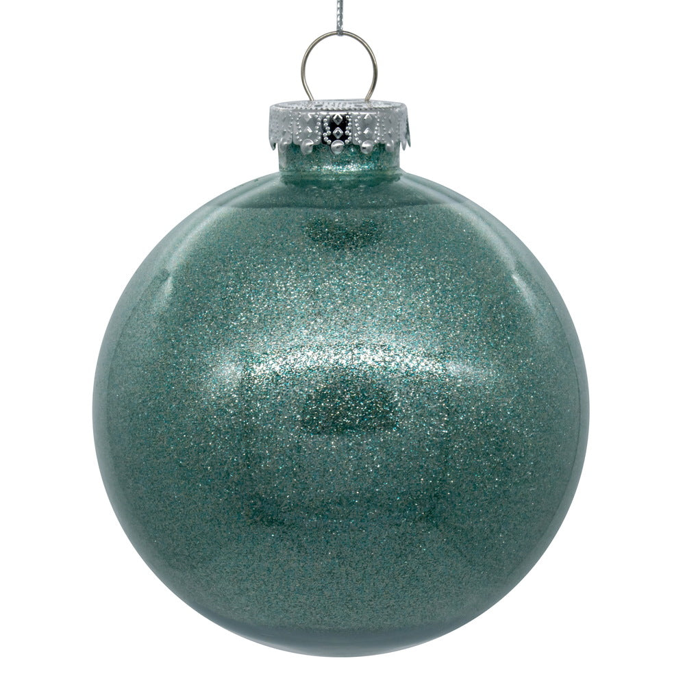 6" Frosty Mint Glitter Clear Ball