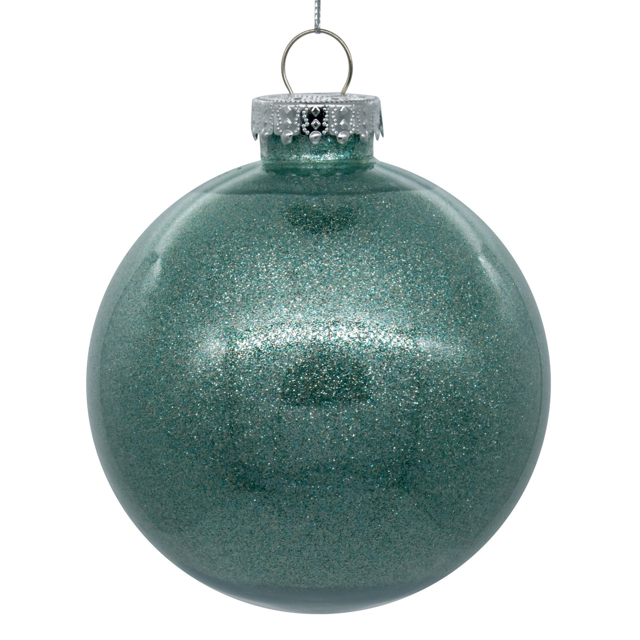 3" Frosty Mint Glitter Clear Ball