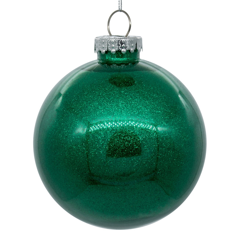 4.75" Seafoam Glitter Clear Ball