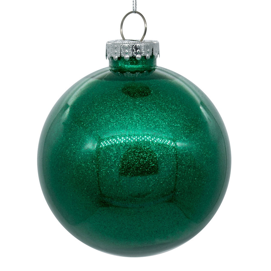 4.75" Seafoam Glitter Clear Ball