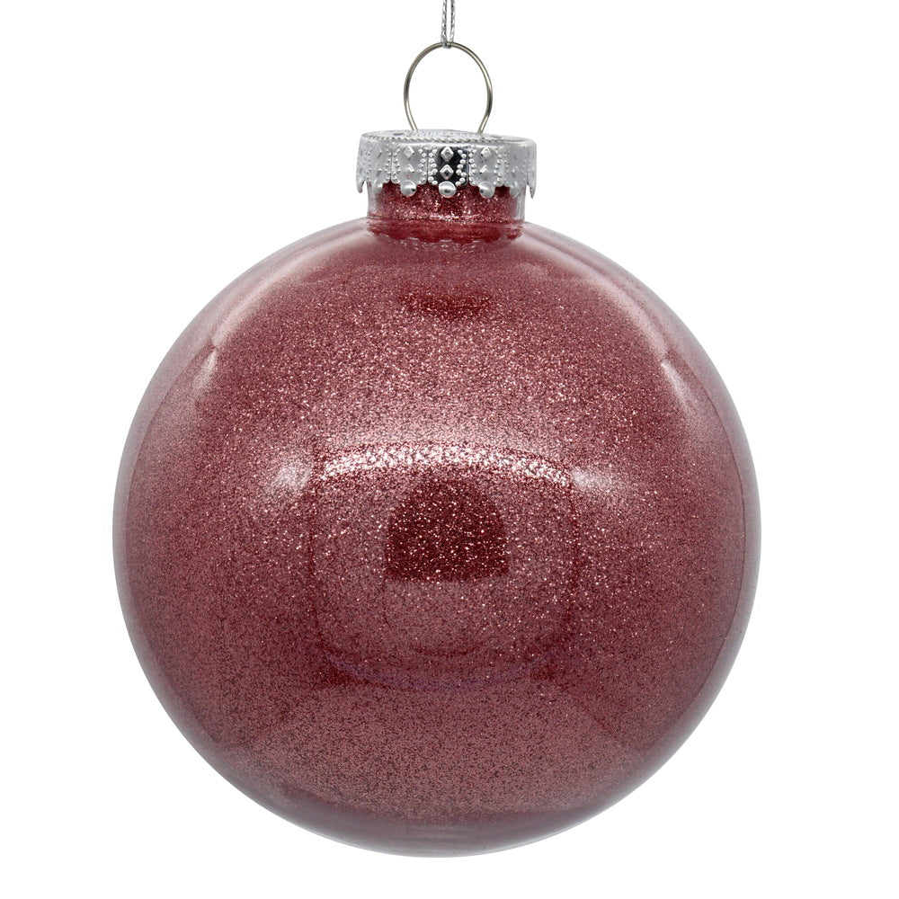 6" Mauve Glitter Clear Ball