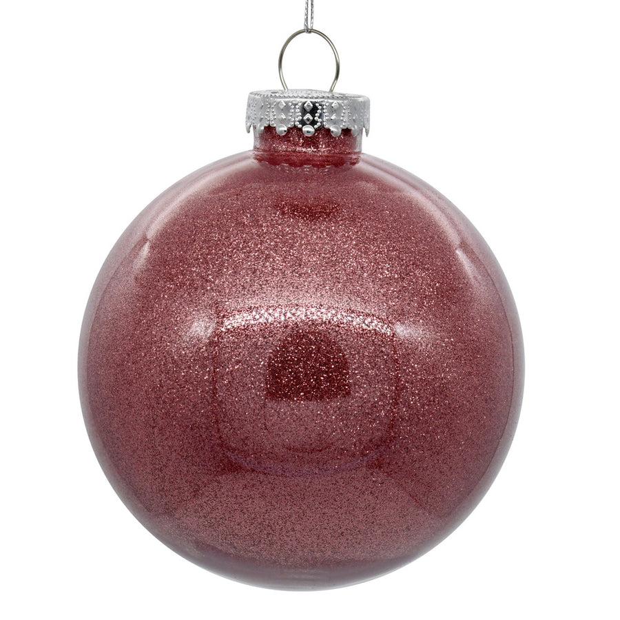 6" Mauve Glitter Clear Ball