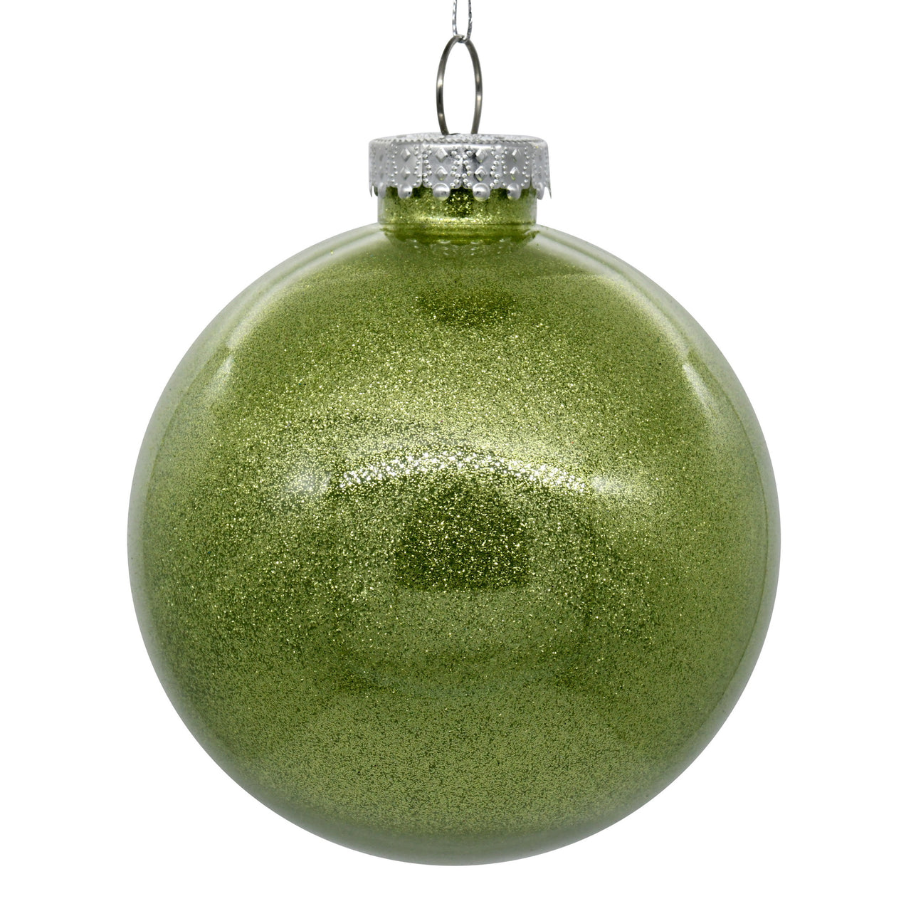 6" Celadon Glitter Clear Ball