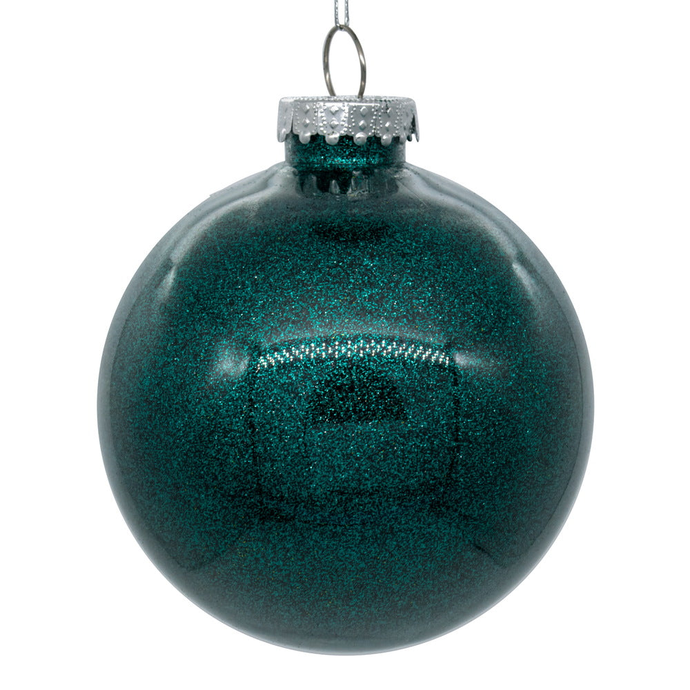 4" Sea Blue Glitter Clear Ball
