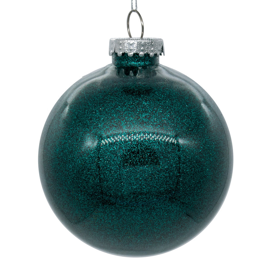 4" Sea Blue Glitter Clear Ball