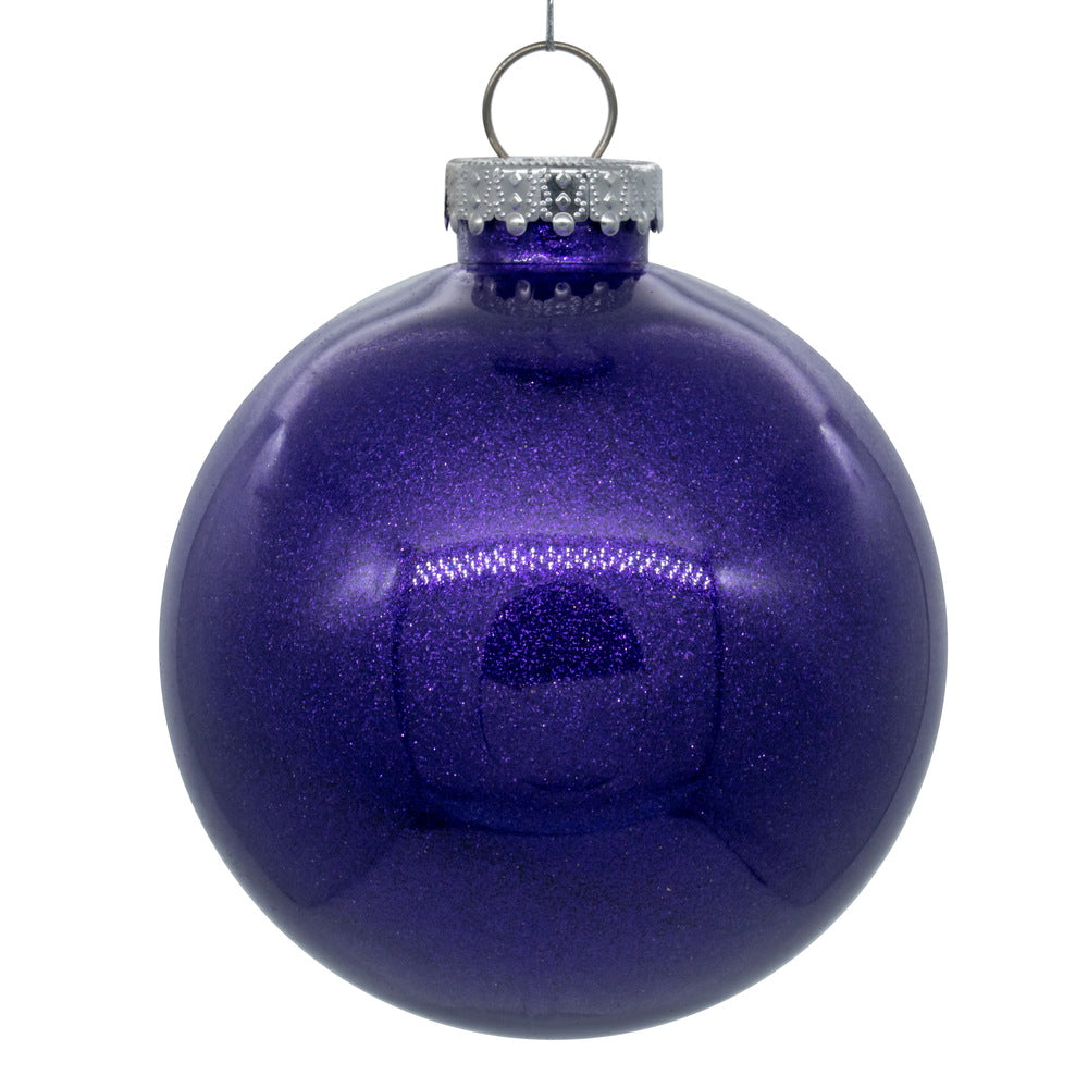 6" Purple Glitter Clear Ball