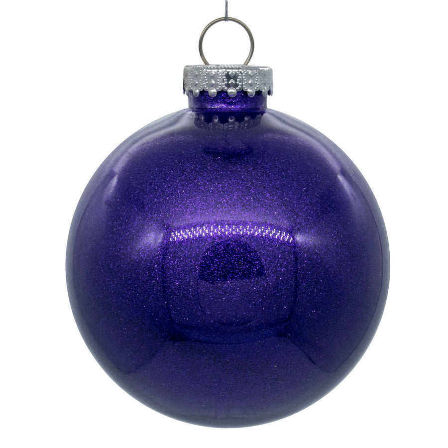 6" Purple Glitter Clear Ball