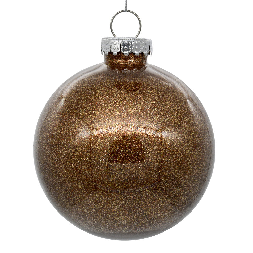 6" Mocha Glitter Clear Ball
