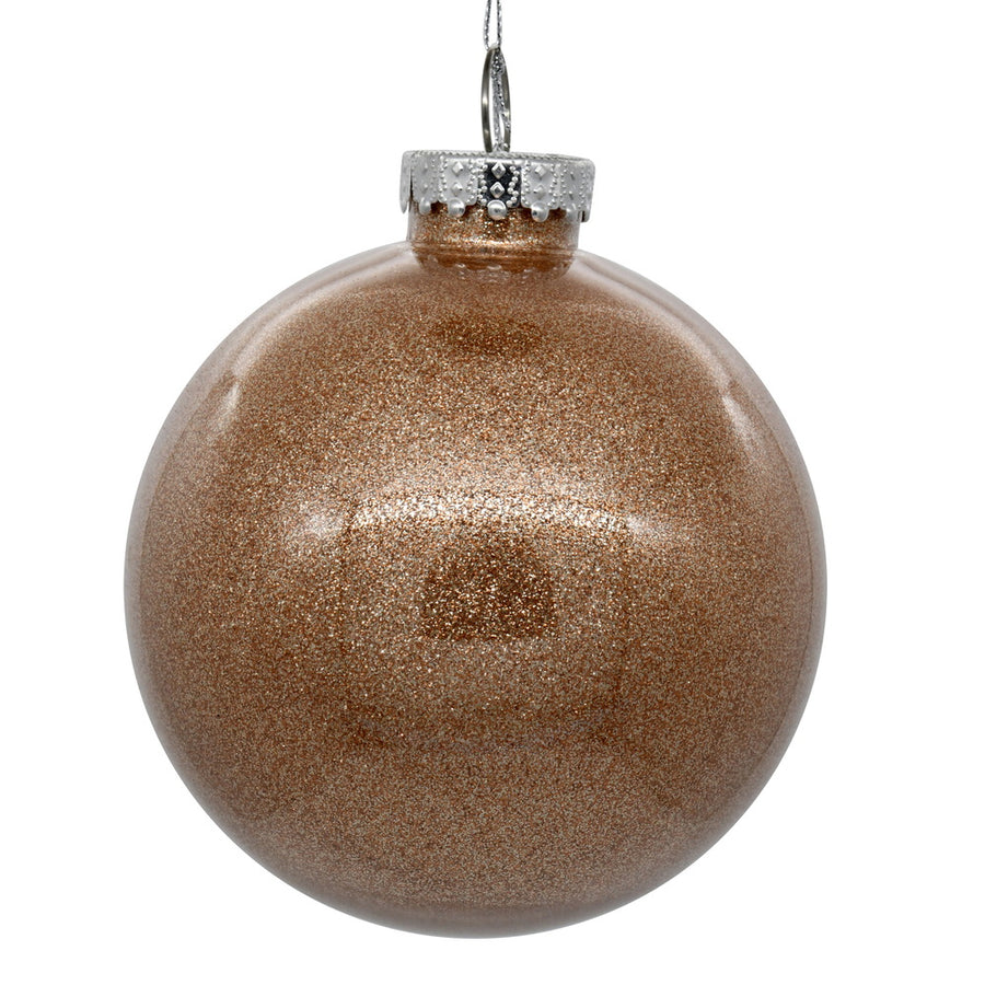 4.75" Café Latte Glitter Clear Ball