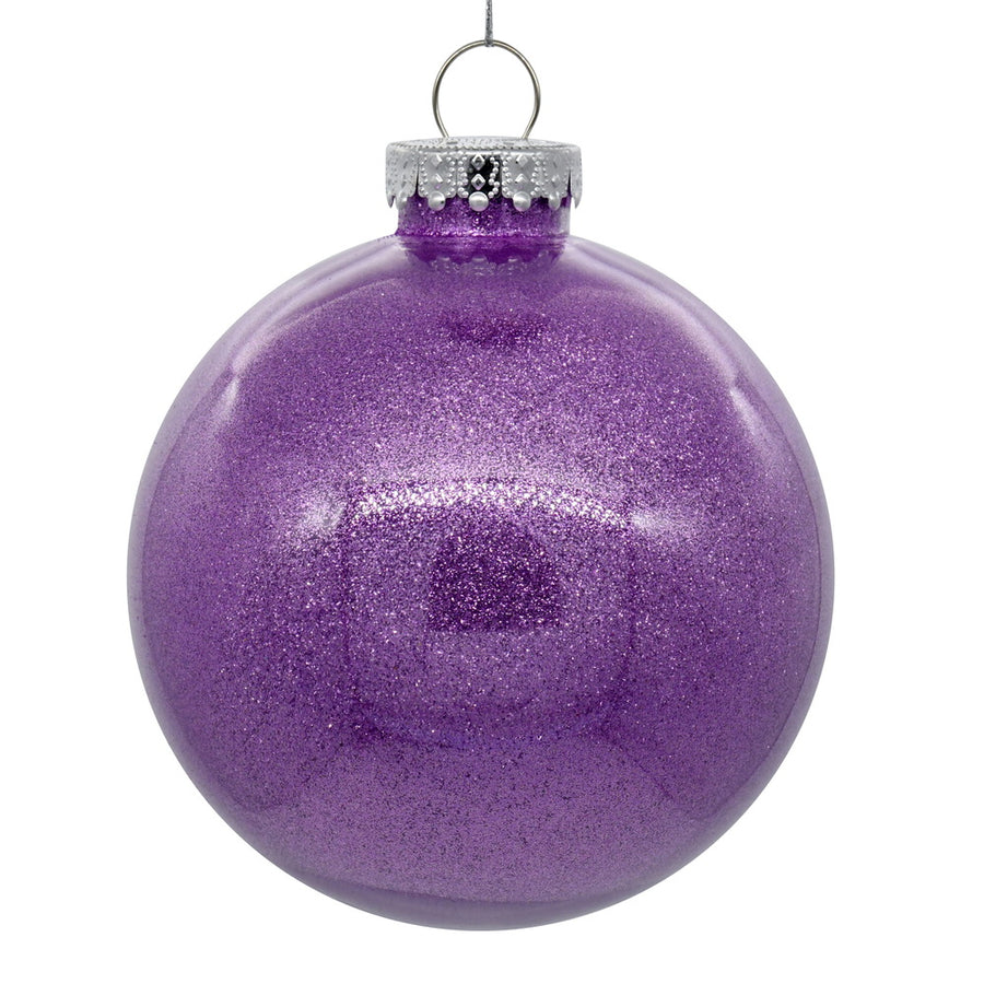 6" Lavender Glitter Clear Ball