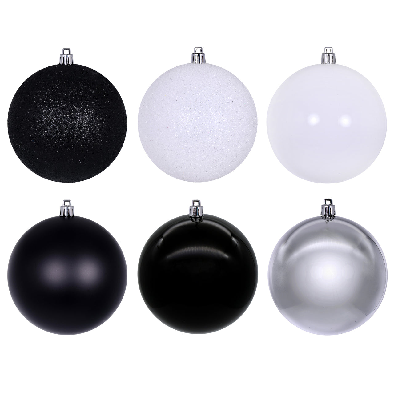3" Black White Silver Orn Asst