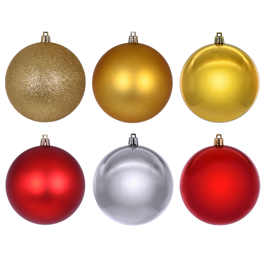 3" Gold Red Silver Ornament Asst