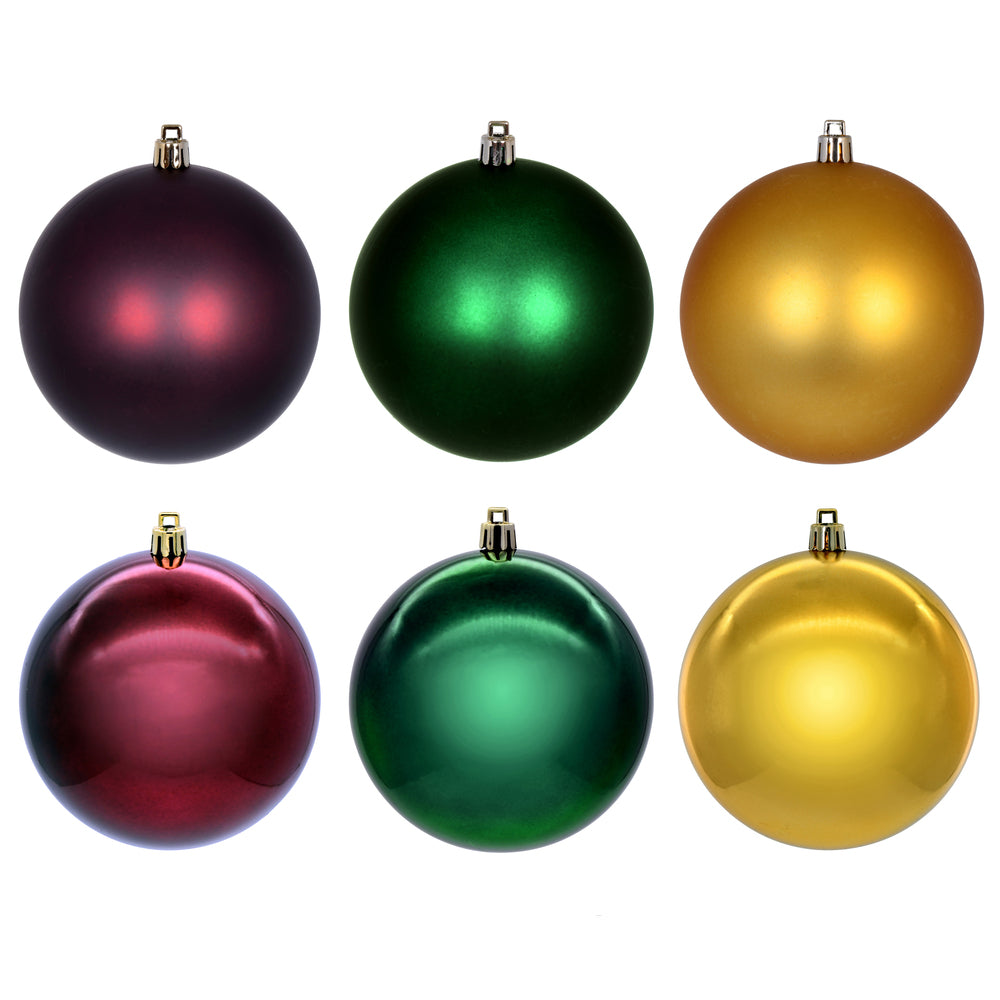 4" Burgundy Gold Green Orn Asst