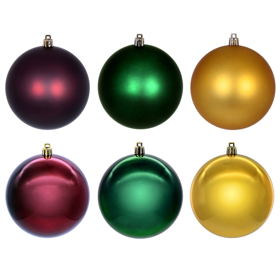 4" Burgundy Gold Green Orn Asst