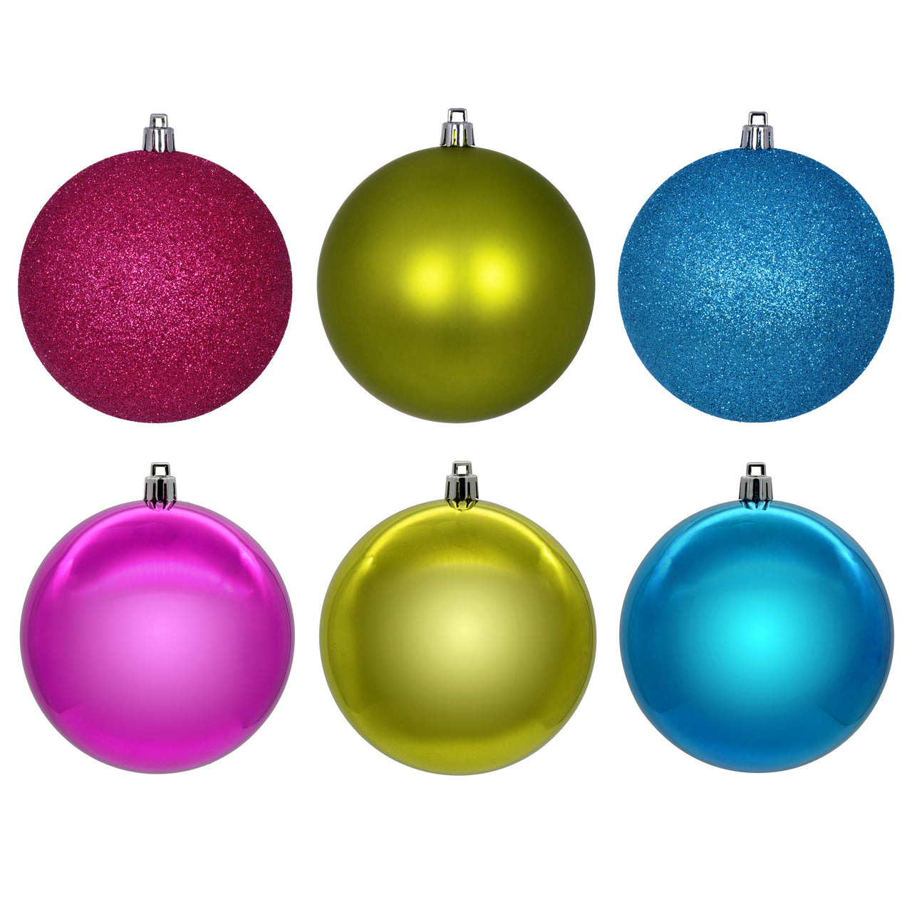 4" Fuchsia Lime Turquoise Asst