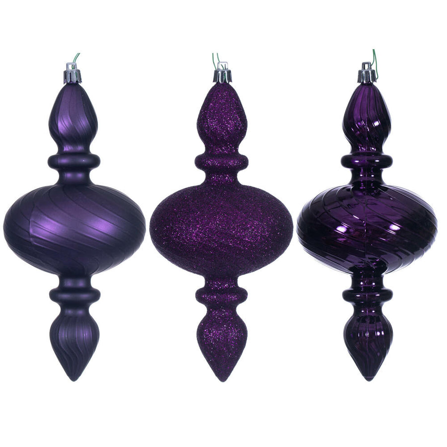 8.2" Plum Swirl Finial Orn