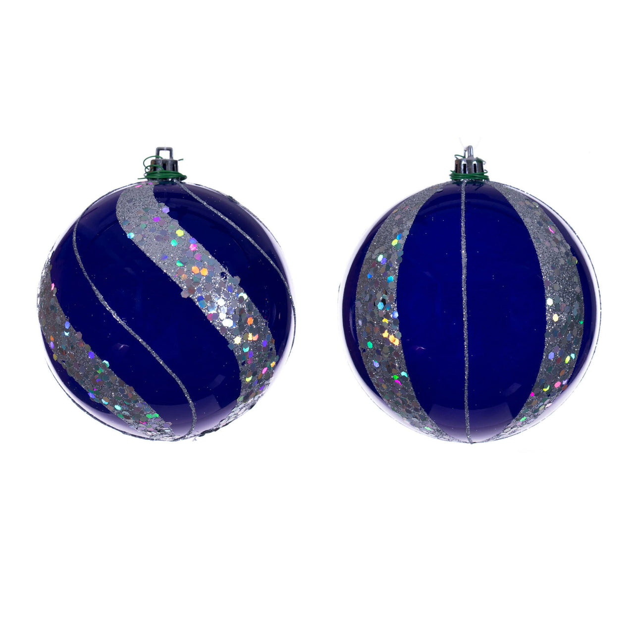 4" Purple Pearl Sequin Ball Orn 6/Asst