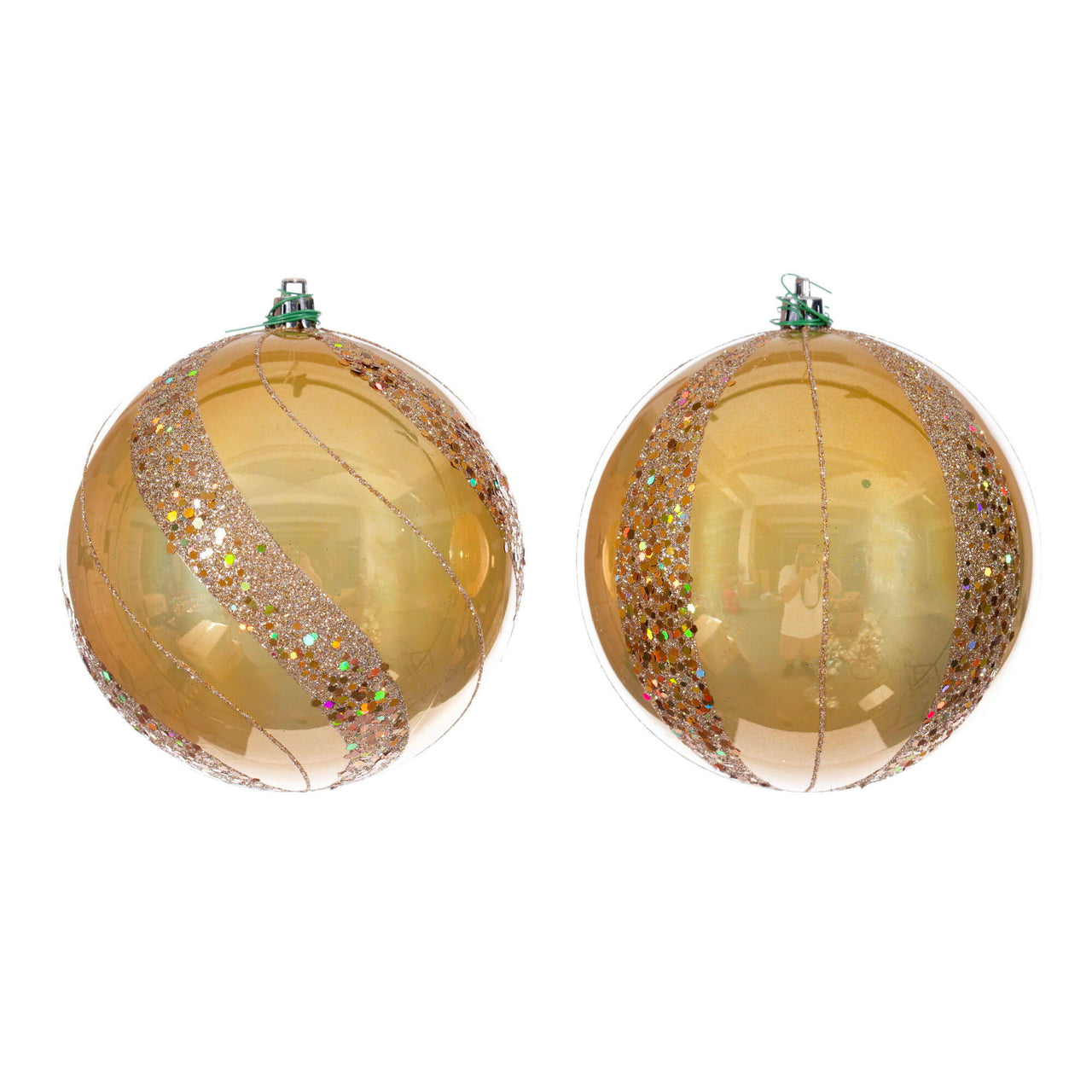 4.75" Gold Pearl Sequin Ball Orn 4/Asst
