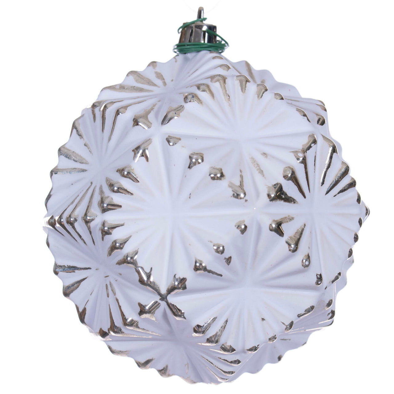 4" Champ Etch Prism White Brsh Orn