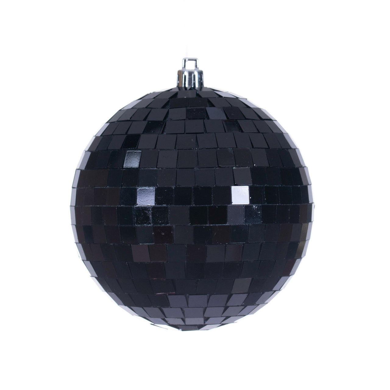 4" Black Mirror Ball Ornament