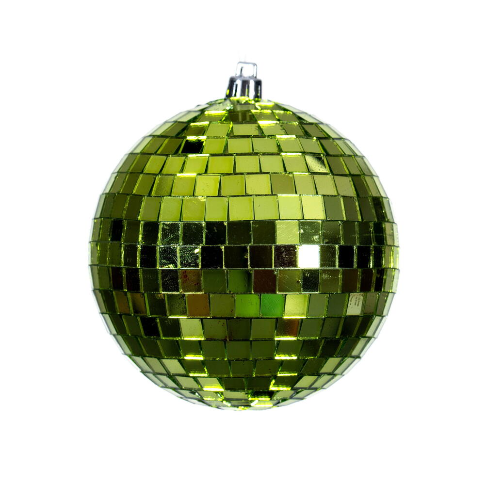 8" Lime Mirror Ball Ornament