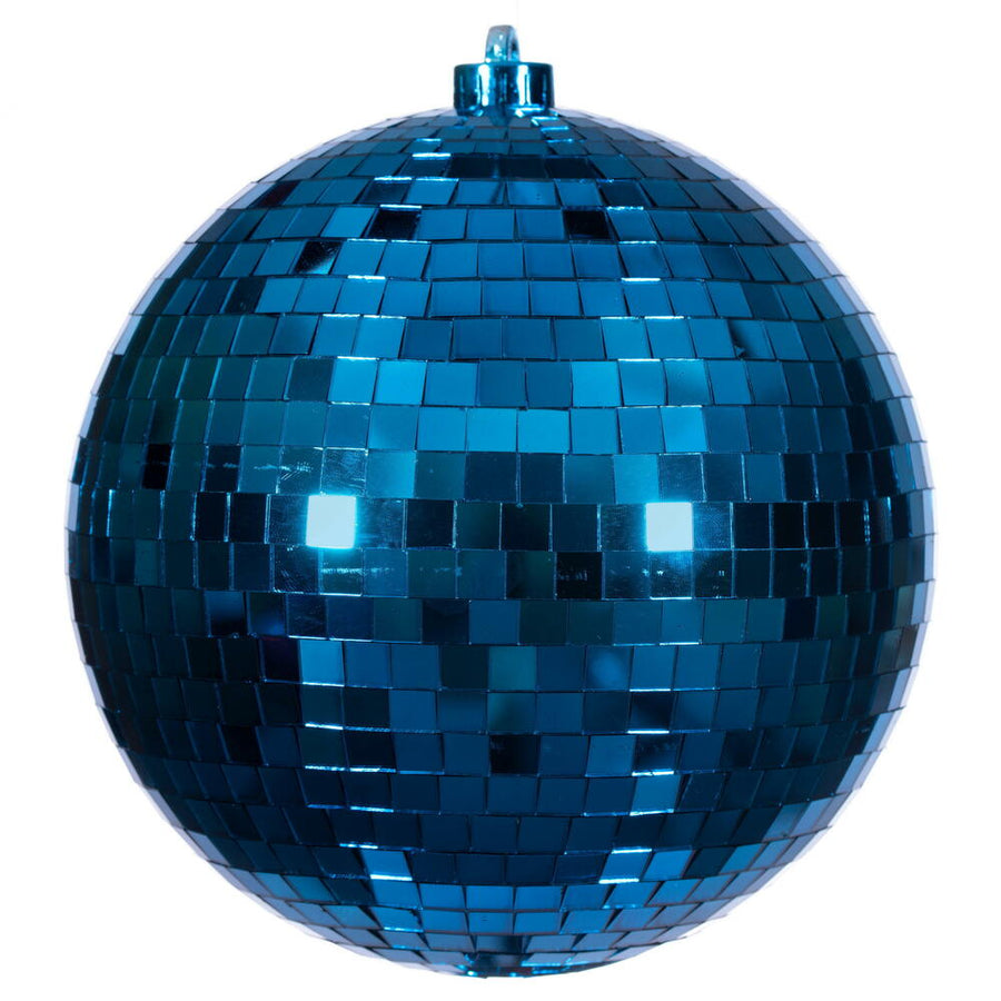 8" Blue Mirror Ball Ornament