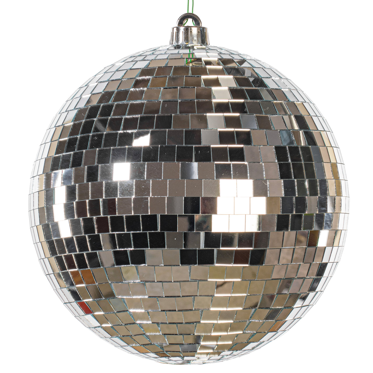 8" Silver Mirror Ball Ornament