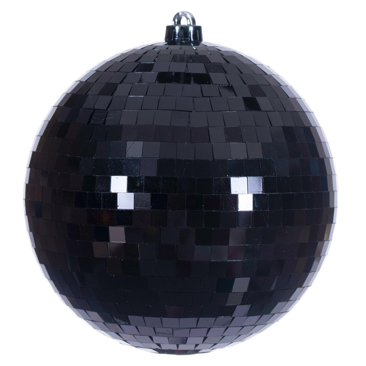 8" Black Mirror Ball Ornament