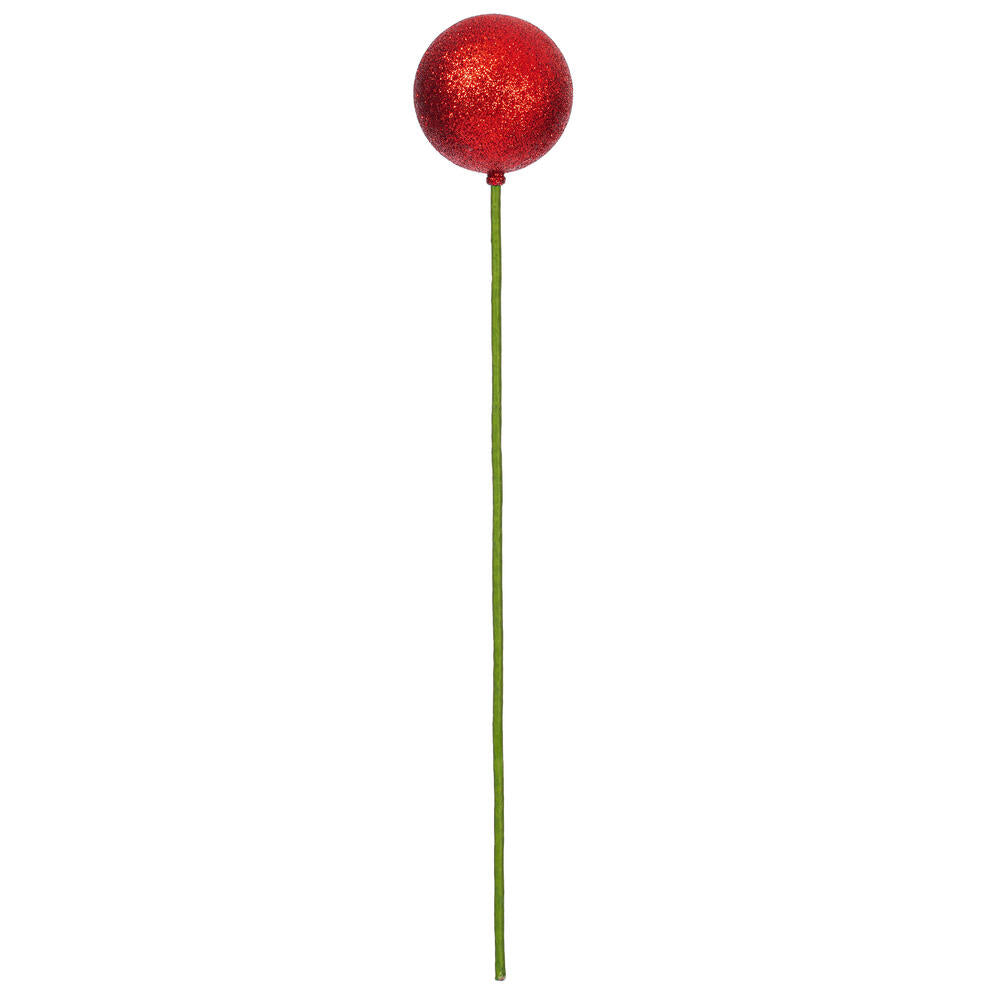 3" x 18" Red Glitter Ball Stick
