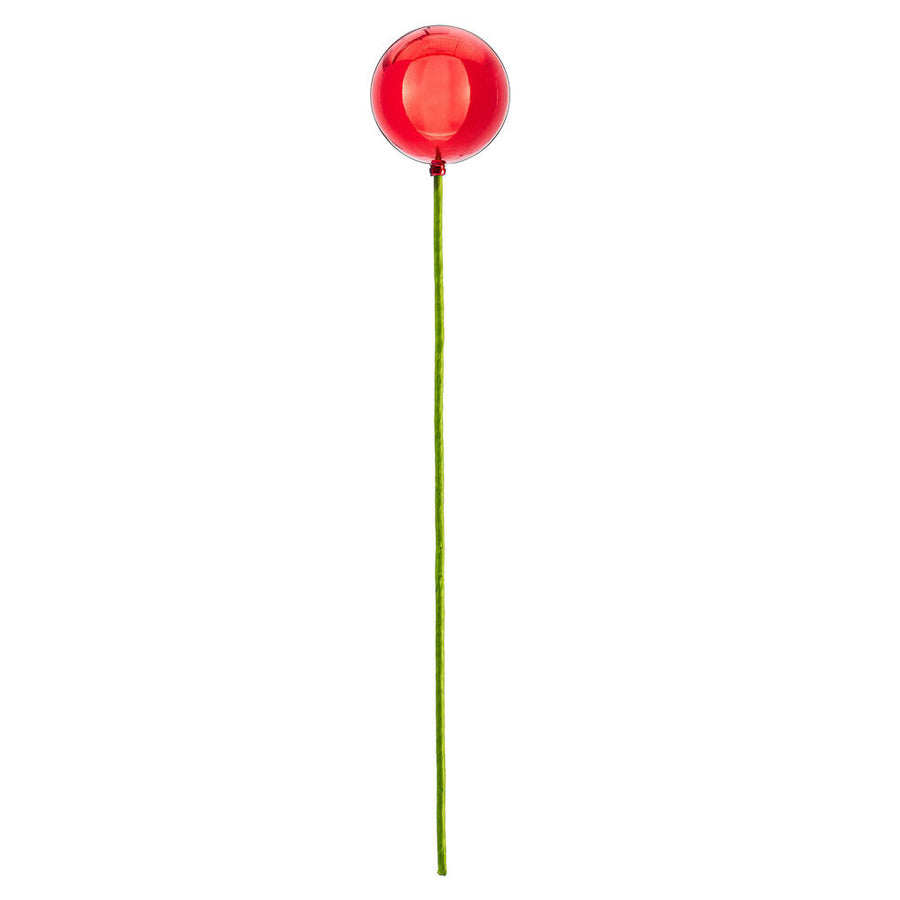3" x 18" Red Shiny Ball Stick