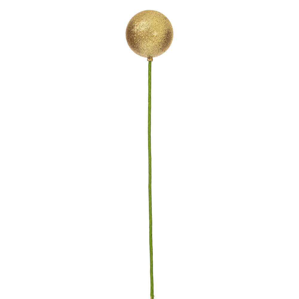 3" x 18" Gold Glitter Ball Stick