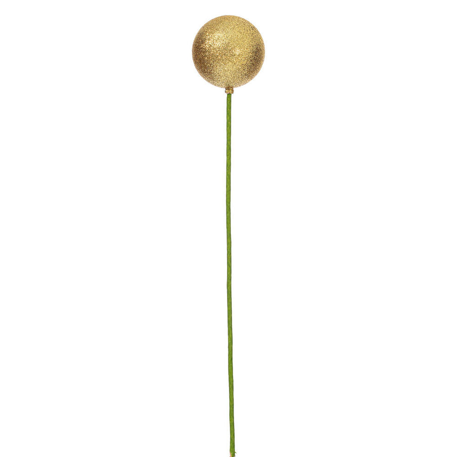 3" x 18" Gold Glitter Ball Stick