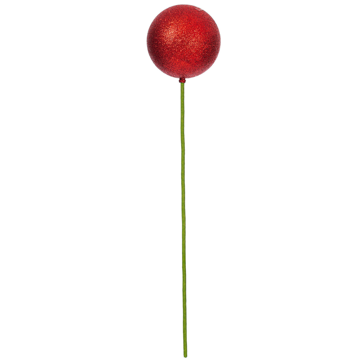 4" x 18" Red Glitter Ball Stick