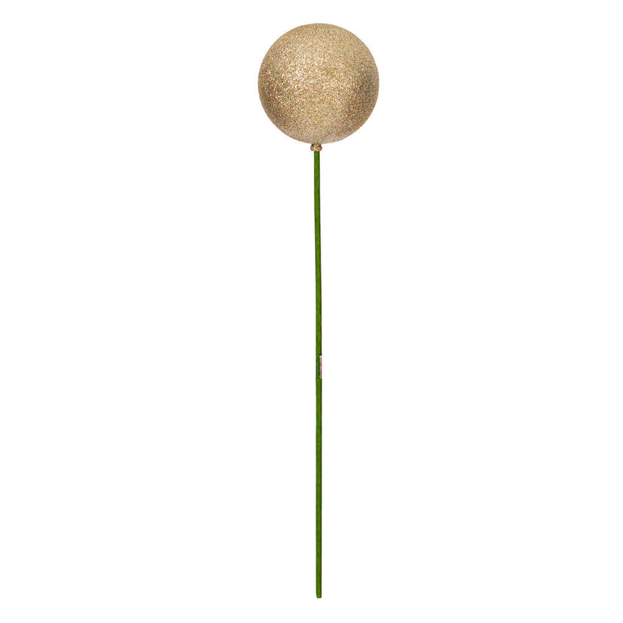 4" x 18" Champagne Glitter Ball Stick 6/