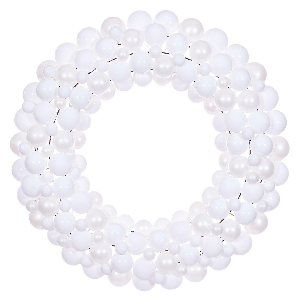 30" White Ball Wreath