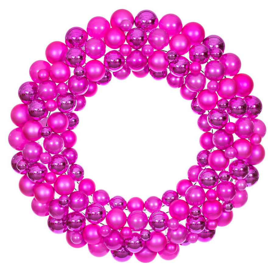 30" Hot Pink Ball Wreath