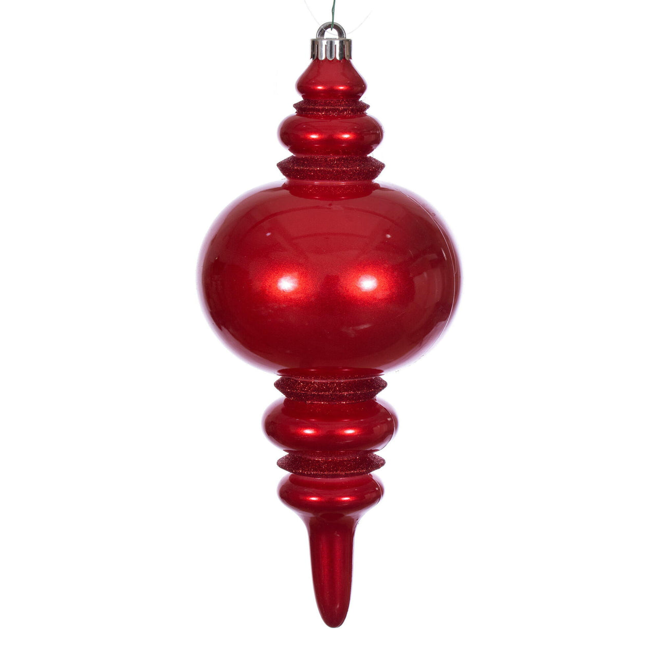 13" Red Candy Glitter Finial UV