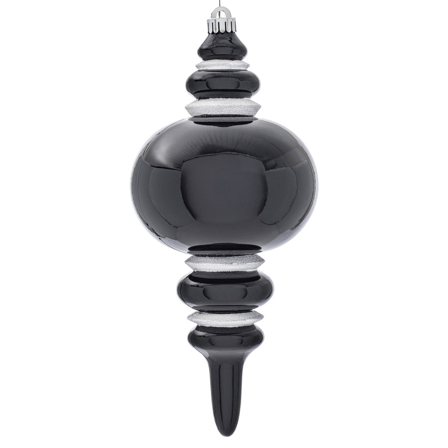 13" Black Candy Glitter Finial UV