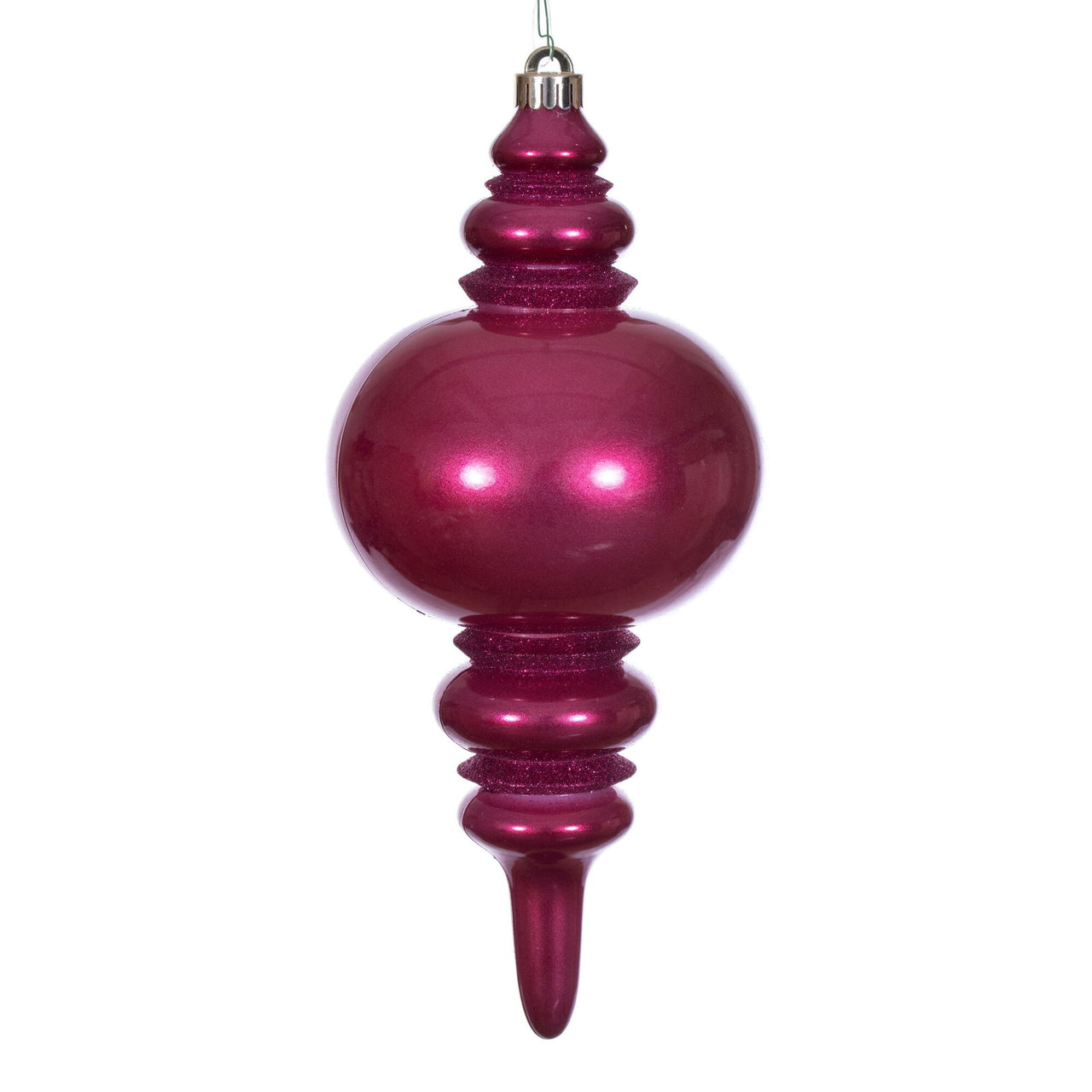 13" Berry Red Candy Glitter Finial UV