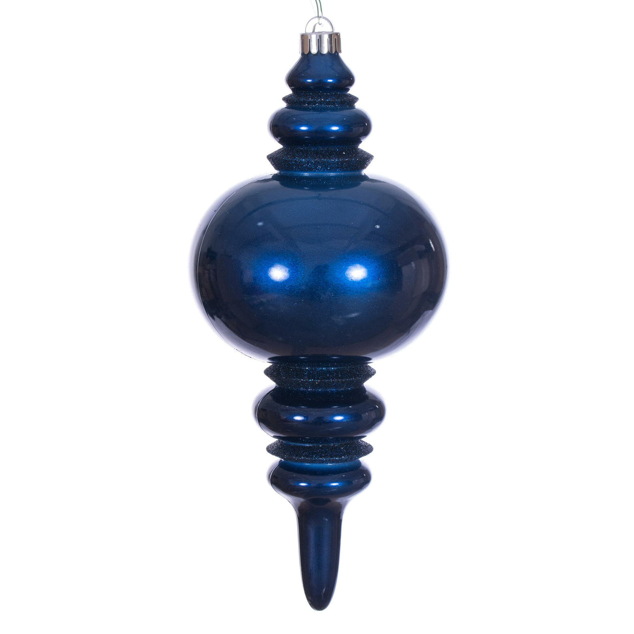 13" Midnight Blue Candy Glitter Finial U