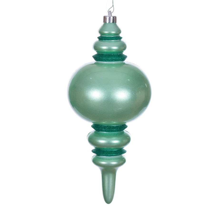 13" Sea Foam Candy Glitter Finial UV