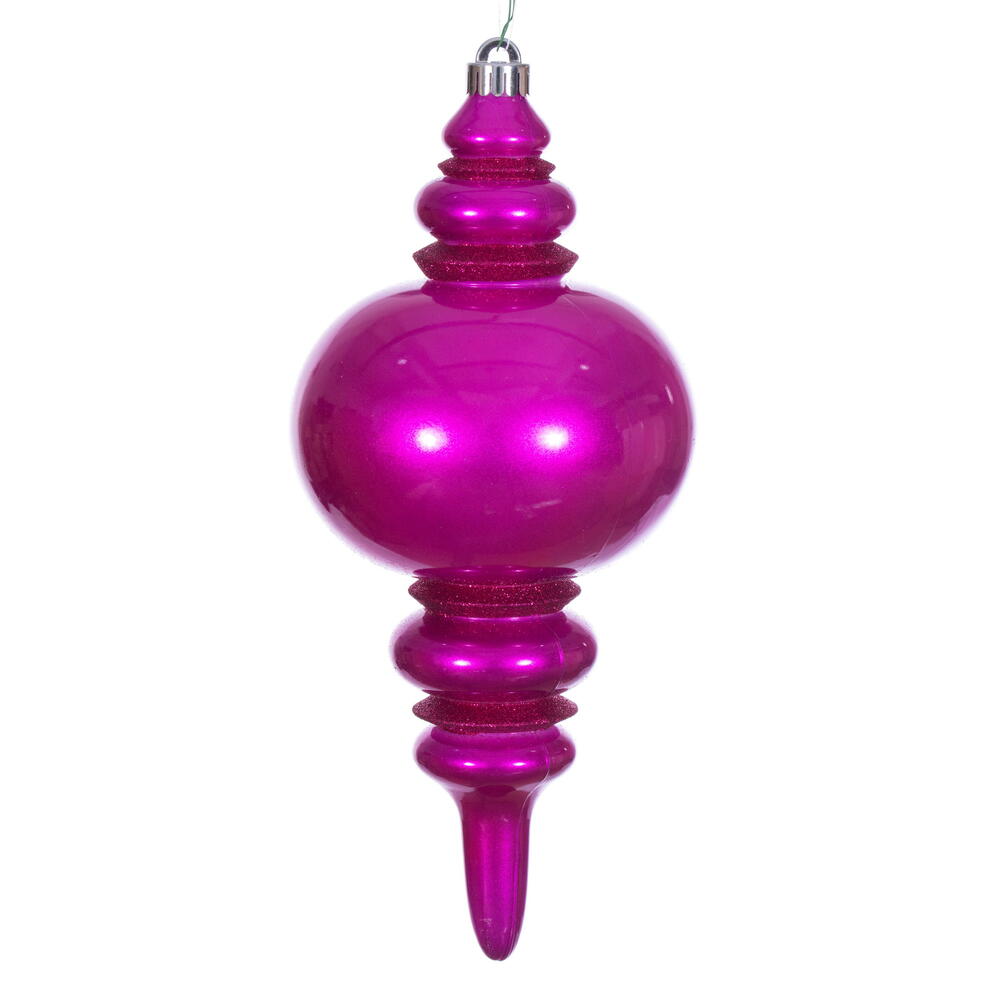 13" Fuchsia Candy Glitter Finial UV
