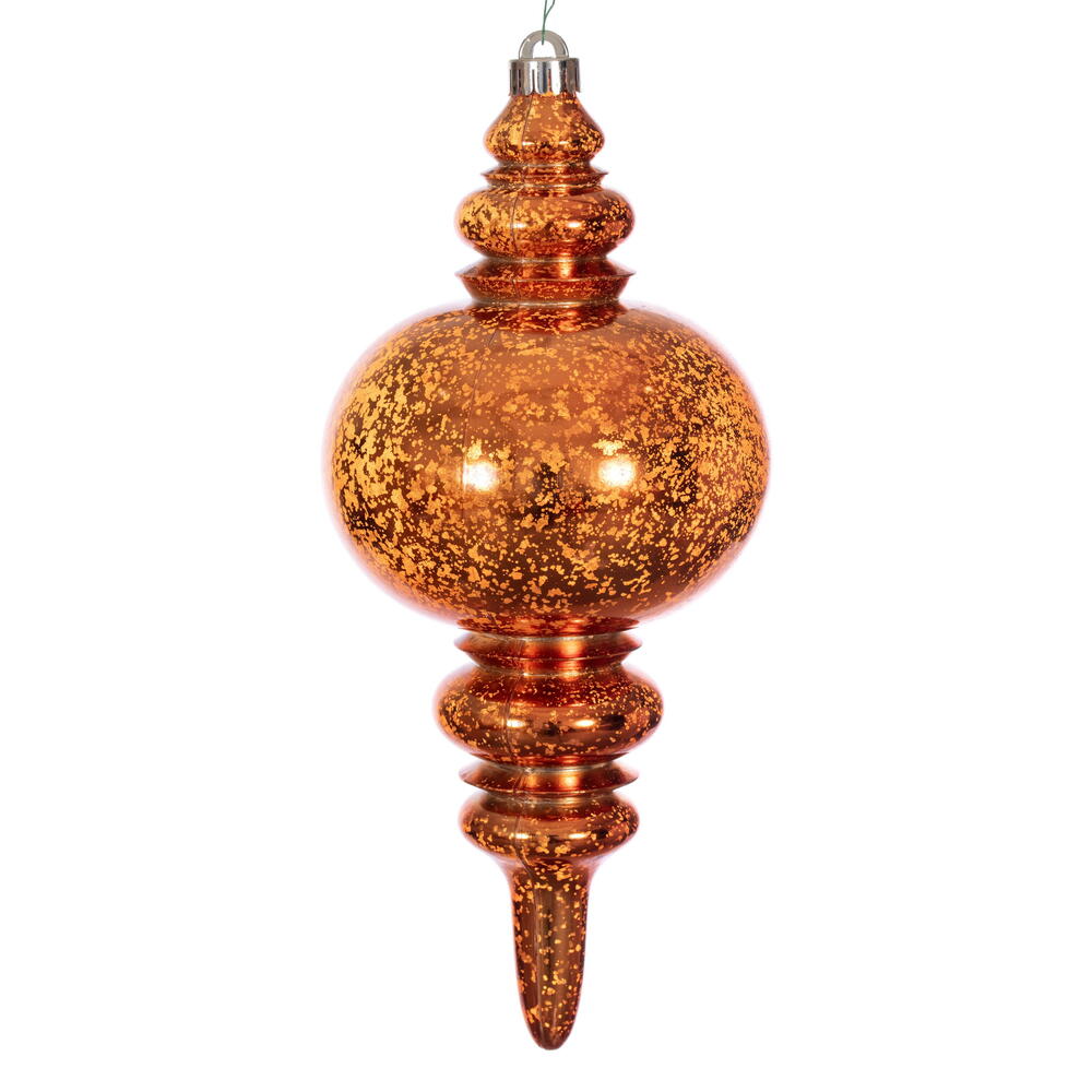 13" Burnish Orange Mercury Finial