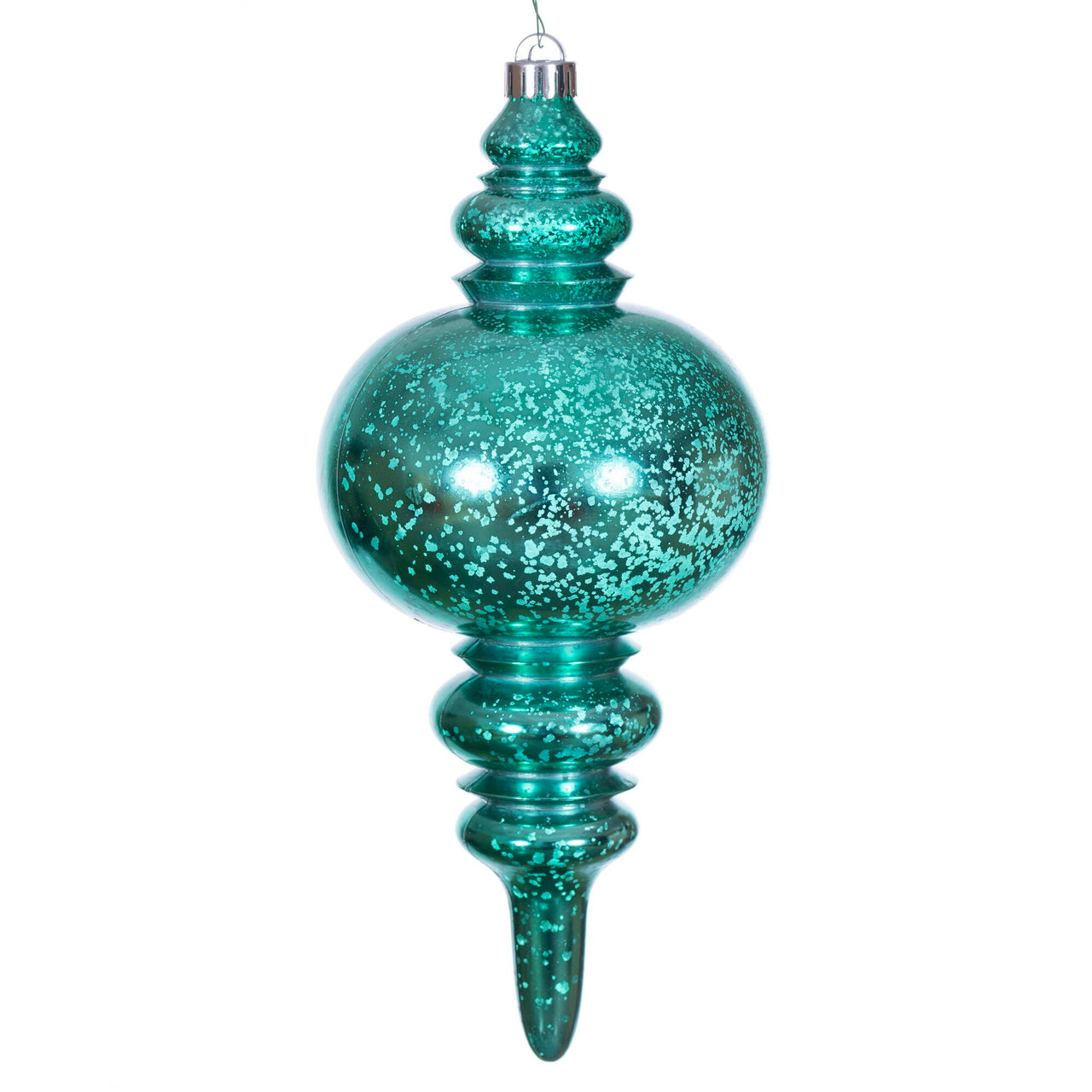 13" Teal Mercury Finial